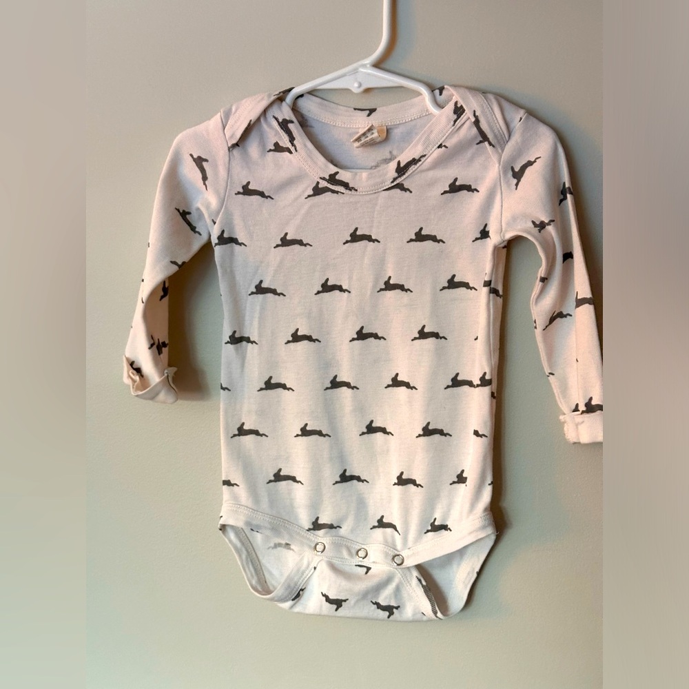 Kate Quinn- long sleeve bunny onesie- perfect for Easter/spring.